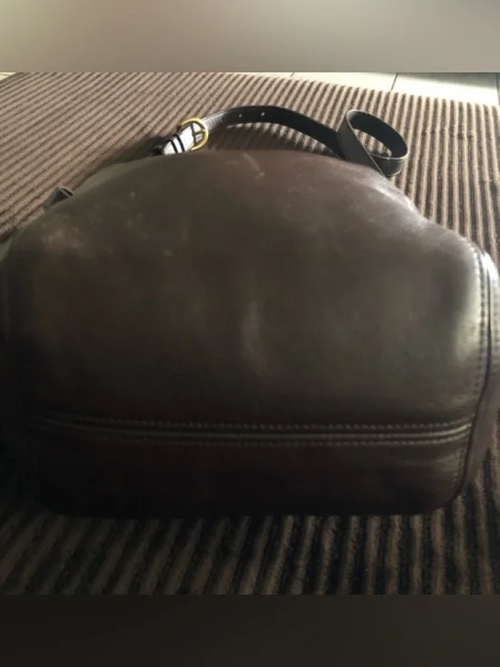 Vintage Coach SoHo Dark Brown Leather Crossbody with Gold Buckle #4156 - Picture 10 of 12